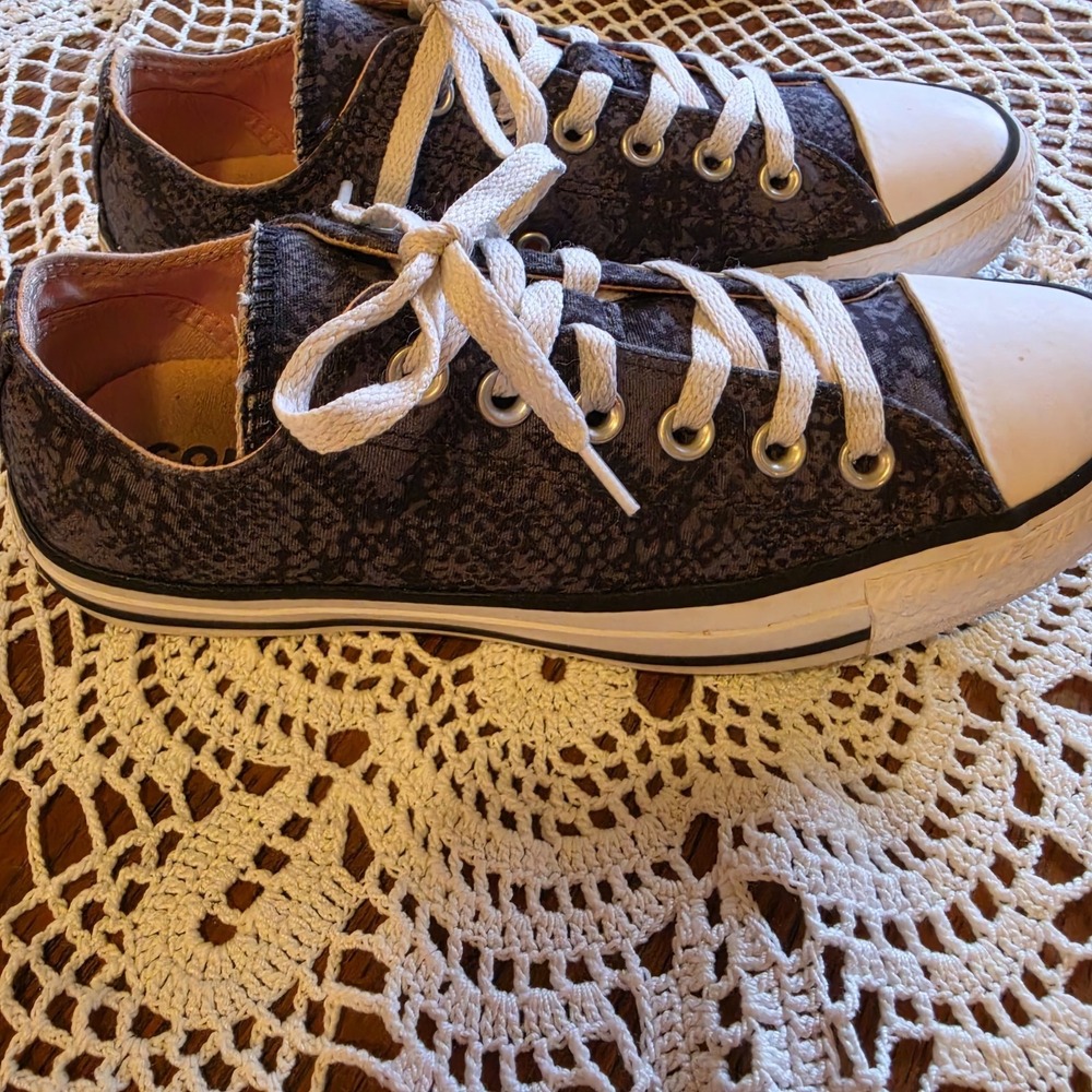 Converse All Star Double Tongue Ox Womens Sneakers Size 7 Charcoal Pink